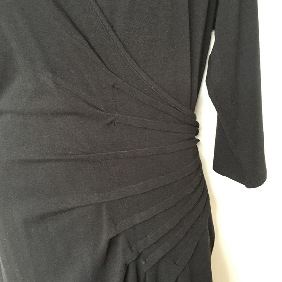Chloe Angus Dress Vintage Wrap Pleated Waist Black Size XL Cotton Blend Stretchy - Picture 3 of 9
